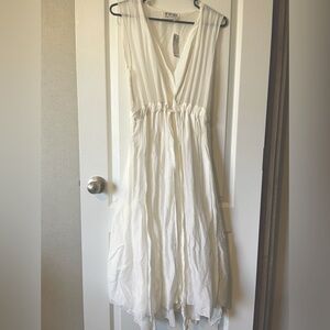 CP Shades for seaside Elegant White Sleeveless Dress in small